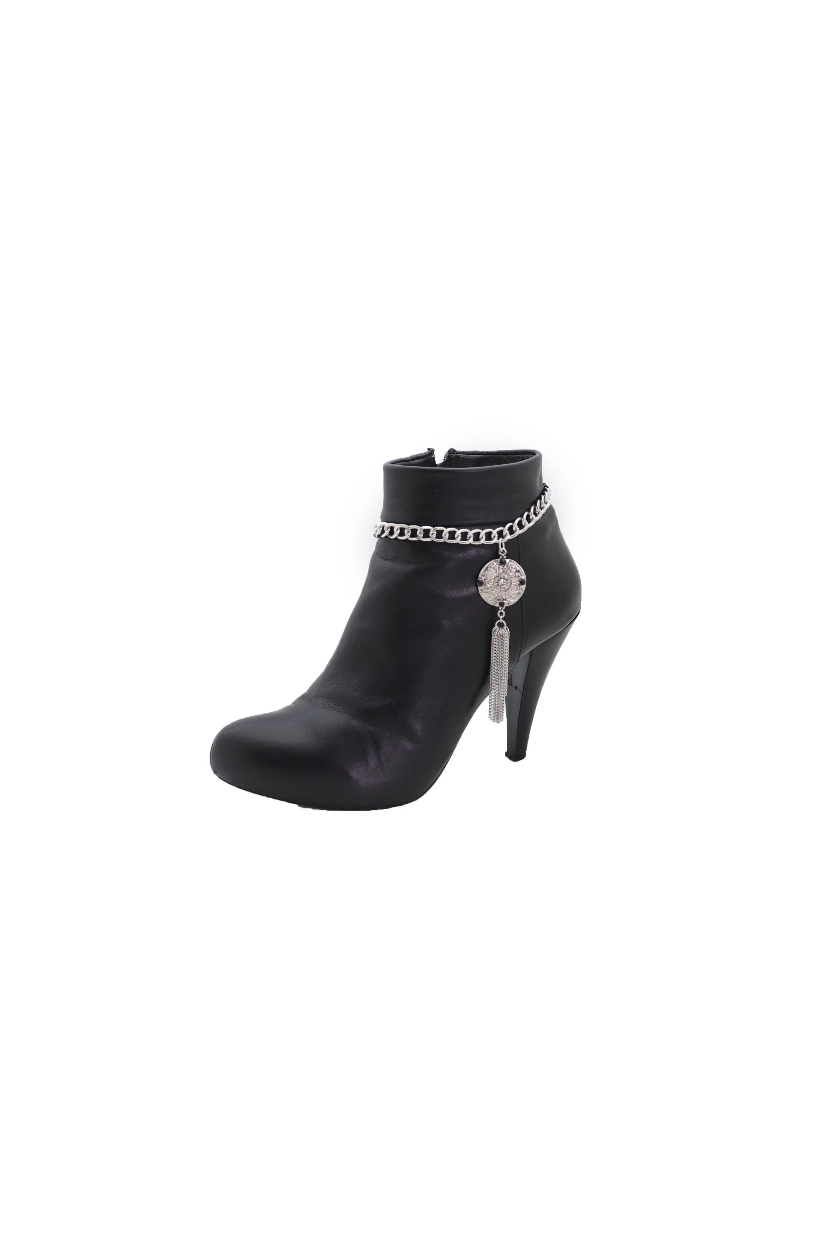 Silver Chain Boot Bracelet Shoe Ethnic Jewelry Tassel Retro Flower Charm
