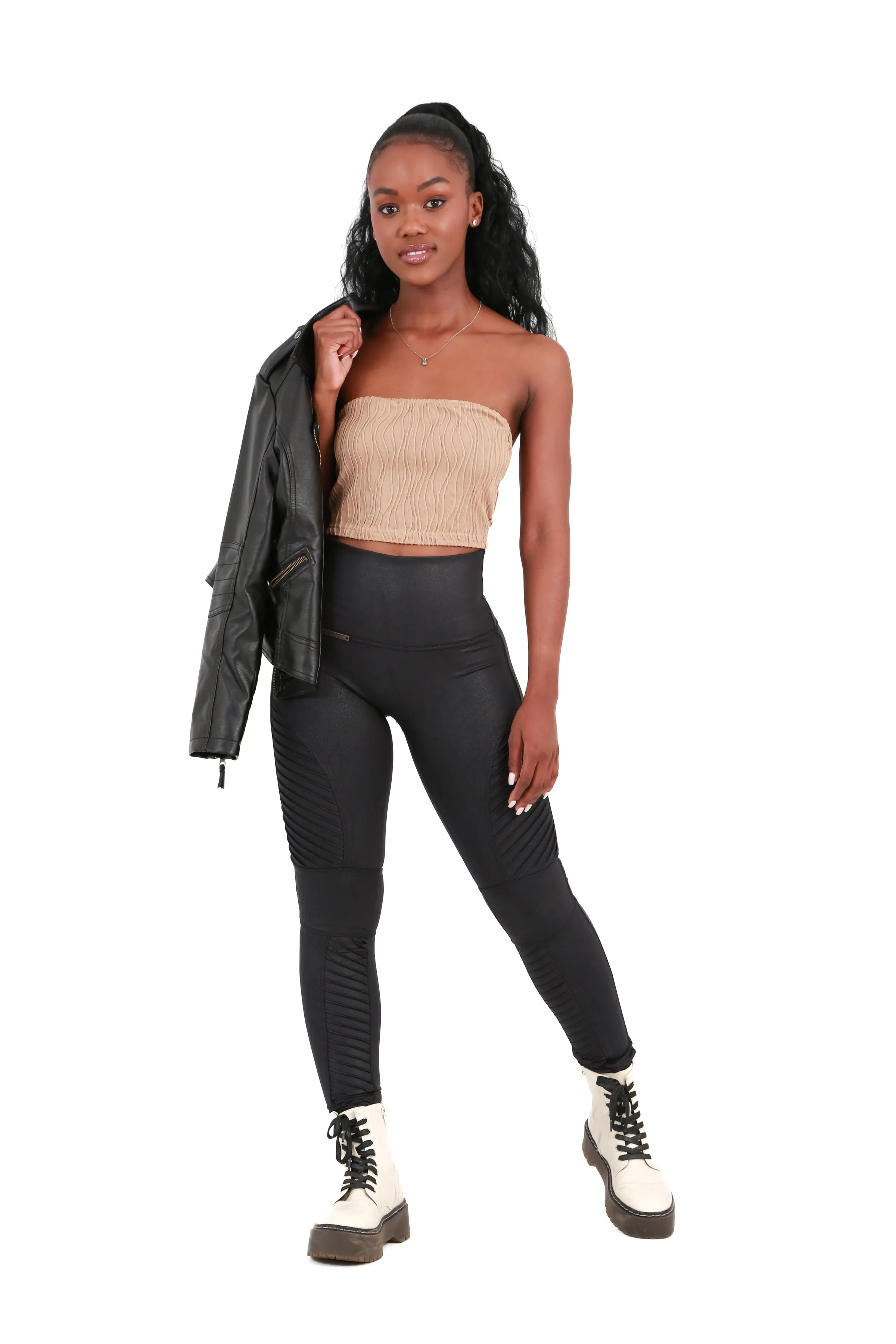 Snugz Perfect Biker leggings Summer Faux fabric black