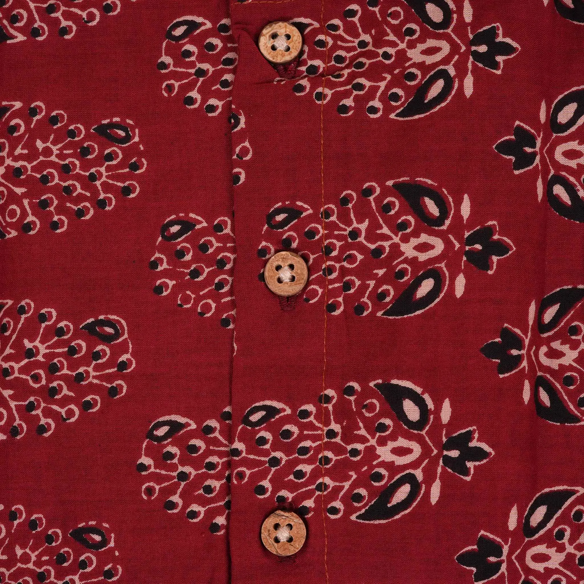 Stylish Maroon Paisley Cotton Girls CO-ORD SET – Playful & Elegant
