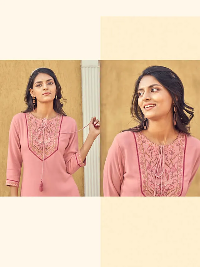Super comfortable blush pink rayon to