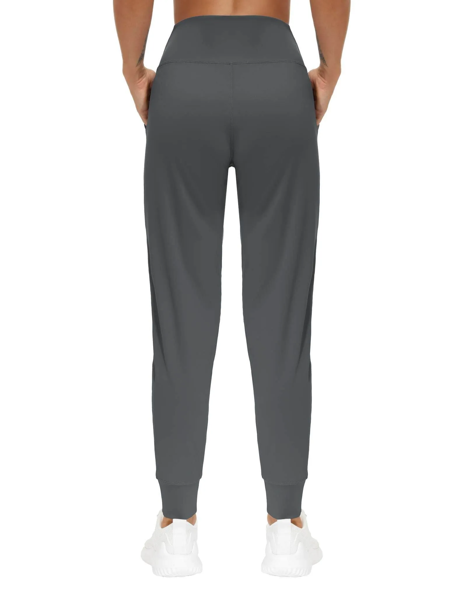 THE GYM PEOPLE Womens Joggers Pants with Pockets Athletic Leggings Tapered Lounge Pants for Workout, Yoga, Running (Small, Dark Grey)