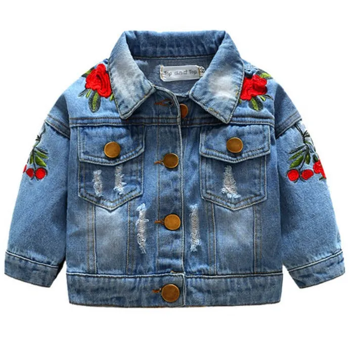 Toddler Baby Boys Girls Denim Jacket Kids Button Jeans Jacket