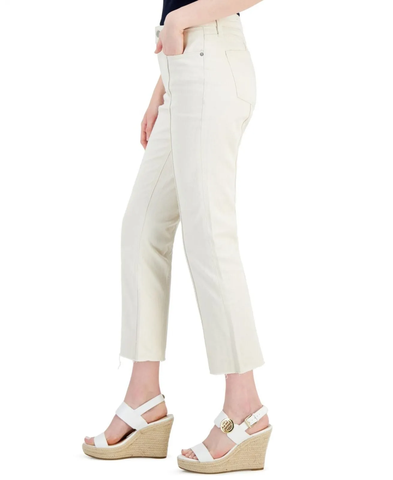 Tommy Hilfiger Womens Tribeca Cropped Straight Leg Ankle Pants J2FK0554