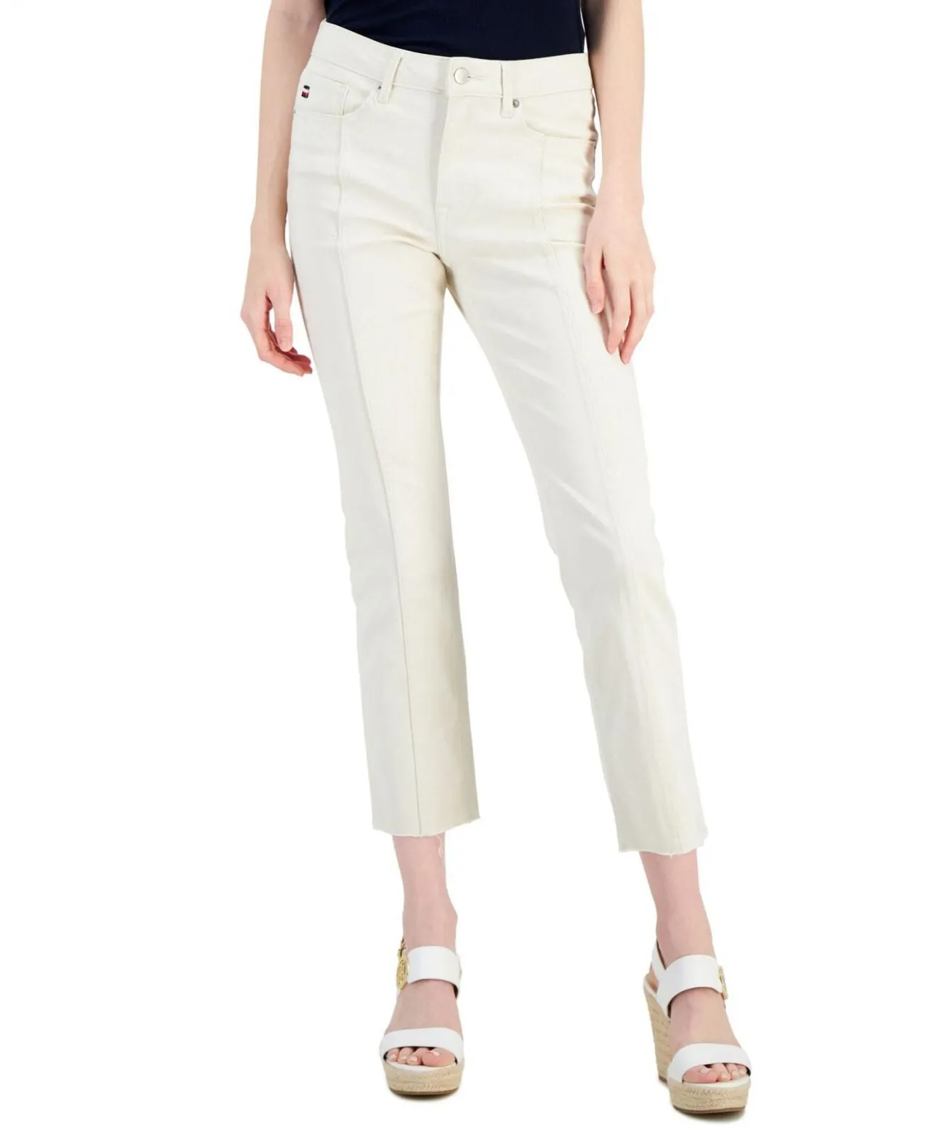 Tommy Hilfiger Womens Tribeca Cropped Straight Leg Ankle Pants J2FK0554