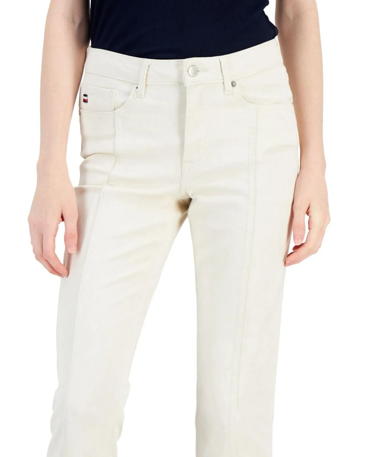 Tommy Hilfiger Womens Tribeca Cropped Straight Leg Ankle Pants J2FK0554