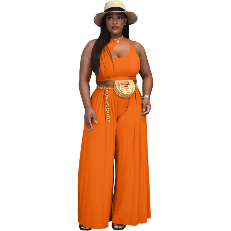 Trendy 2-Piece Wide Leg Pants Set