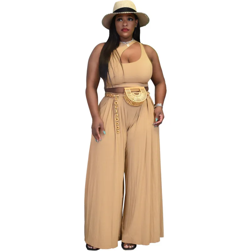 Trendy 2-Piece Wide Leg Pants Set