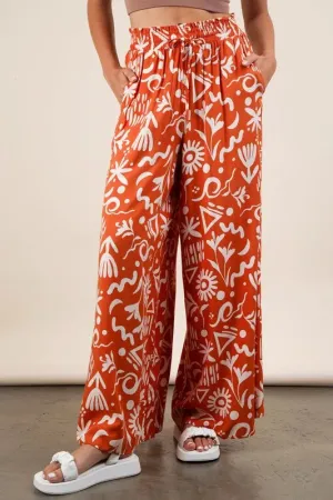 VERY J Printed Wide Leg Pants