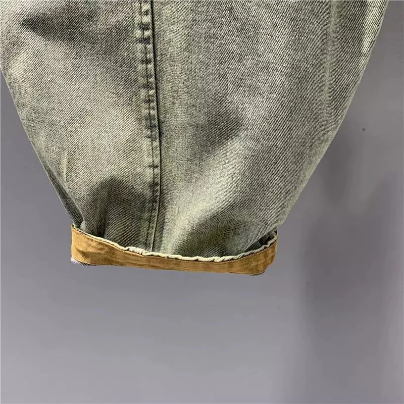 Vibrant Color-Block Women's Denim Pants