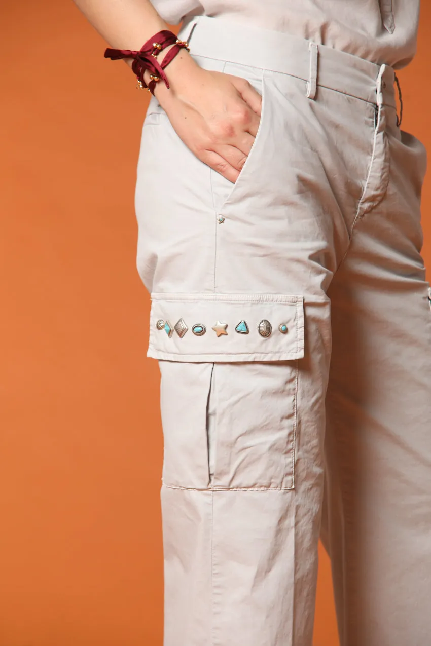 Victoria women's Cargo Pants in gabardine Straight fit