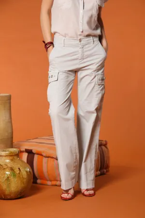 Victoria women's Cargo Pants in gabardine Straight fit