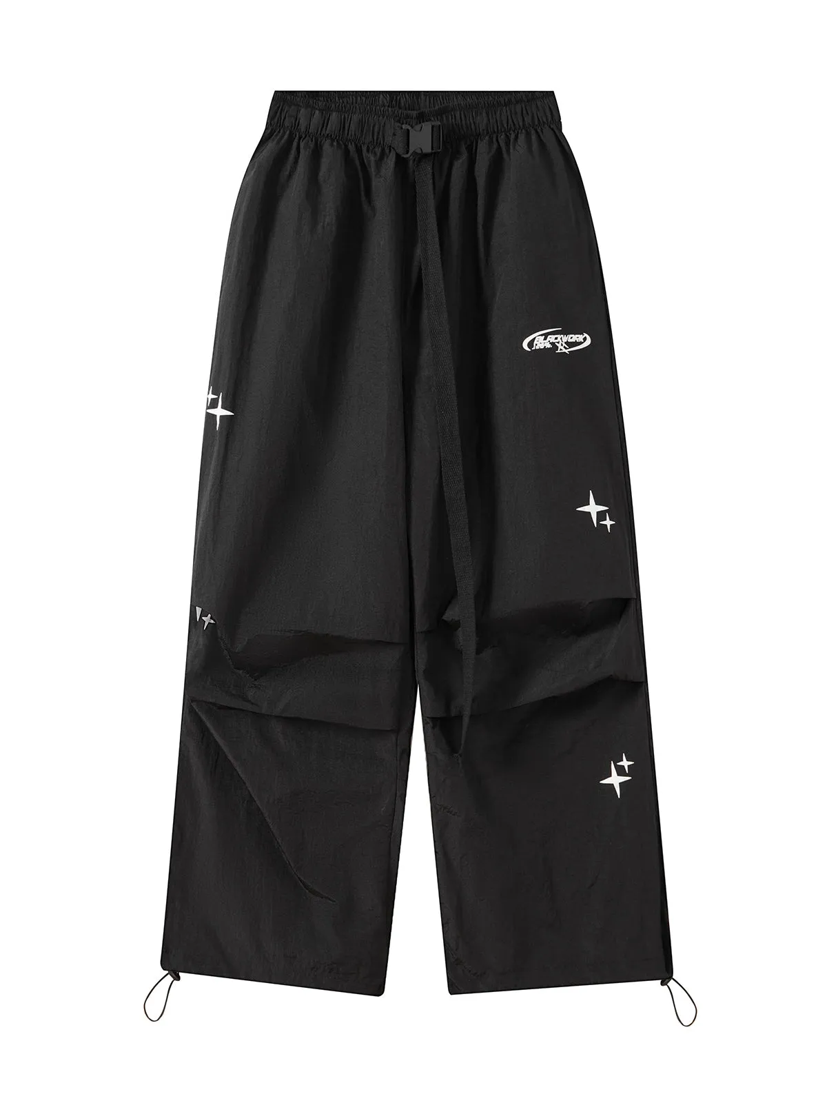 Vintage Star Print Loose Drawstring Sweatpants