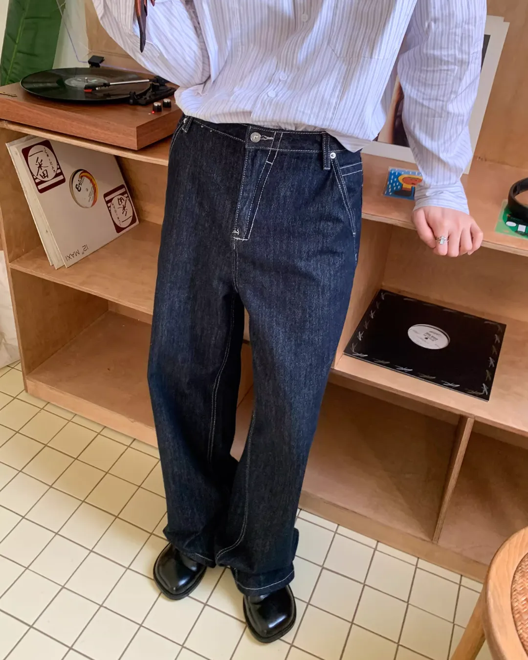 Wide Denim Casual Pants BKC0247