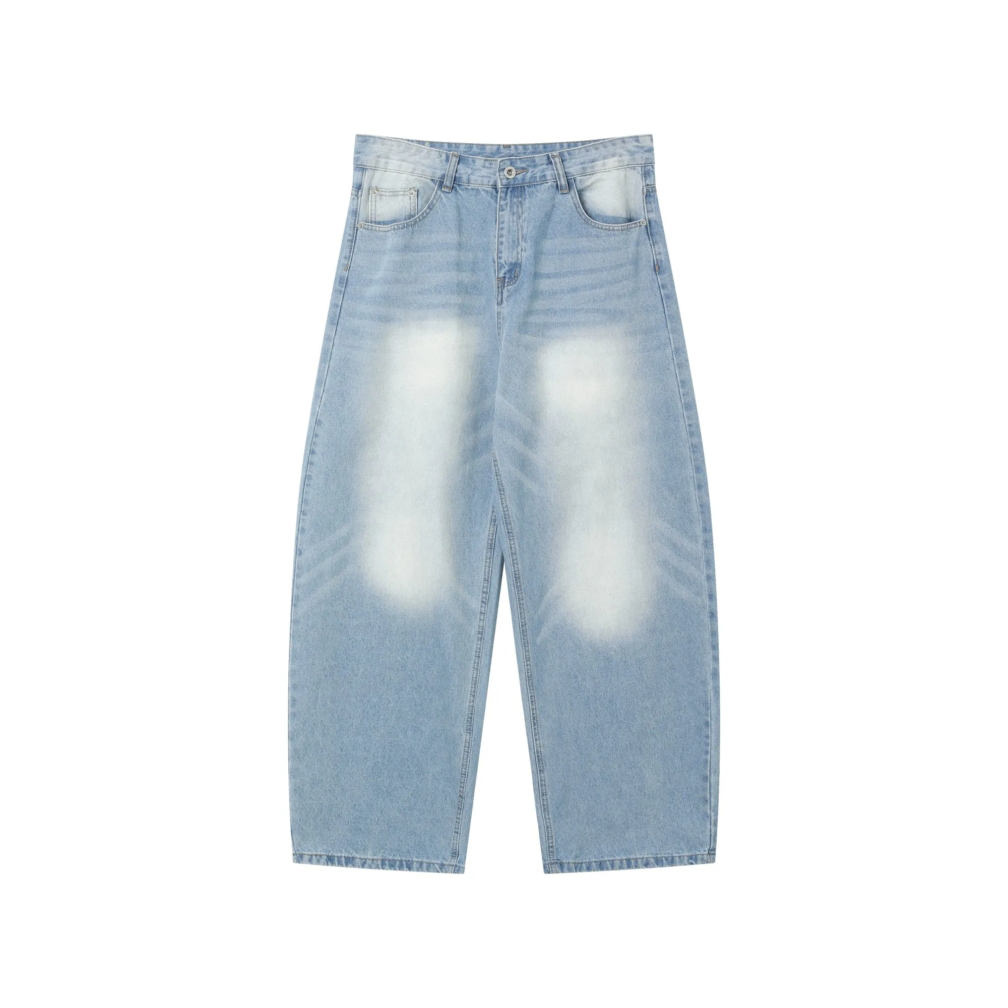 Wide-Leg Casual Denim Pants