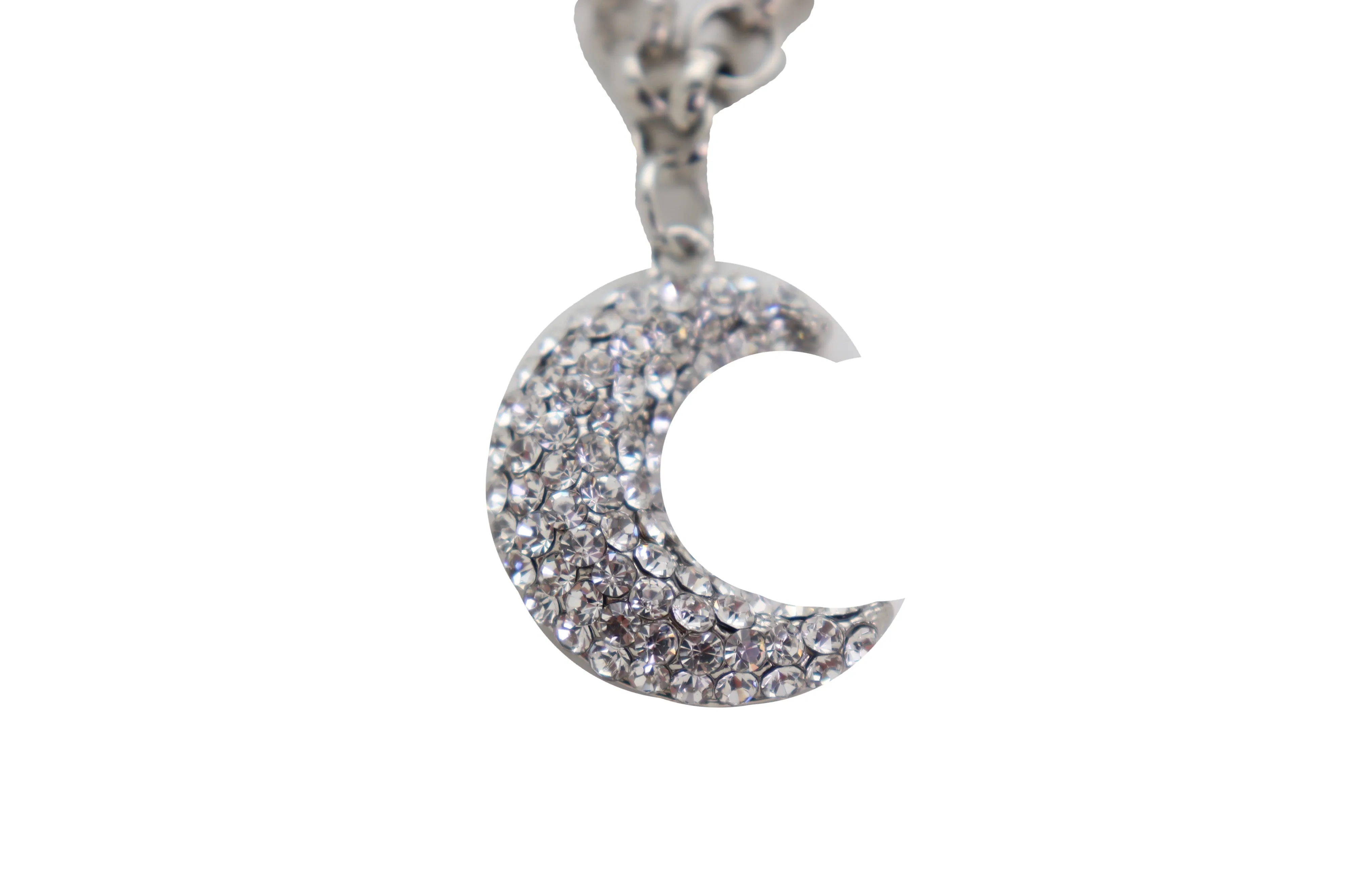 Women Silver Metal Chain Boot Bracelet Shoe Charm Jewelry Bling Shiny Half Moon Decorative Style Jewelry
